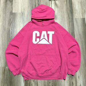 CAT caterpillar pink hoodie • Size L